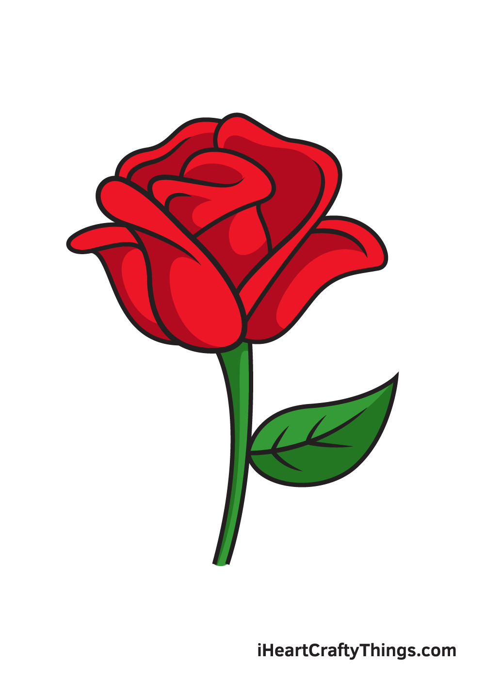 How to draw a Rose step by step - YouTube