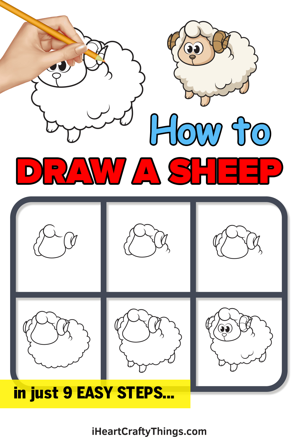 How To Draw A Sheep Step By Step