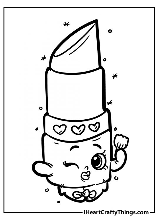 Shopkins-themed picture featuring beautiful lipstick-themed character Lippy Lips