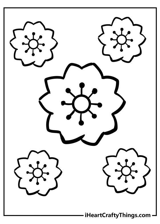 simple flower coloring pages updated 2021