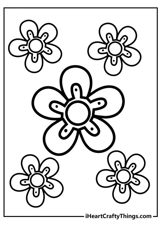 Simple Flower Coloring Pages (Updated 2023)