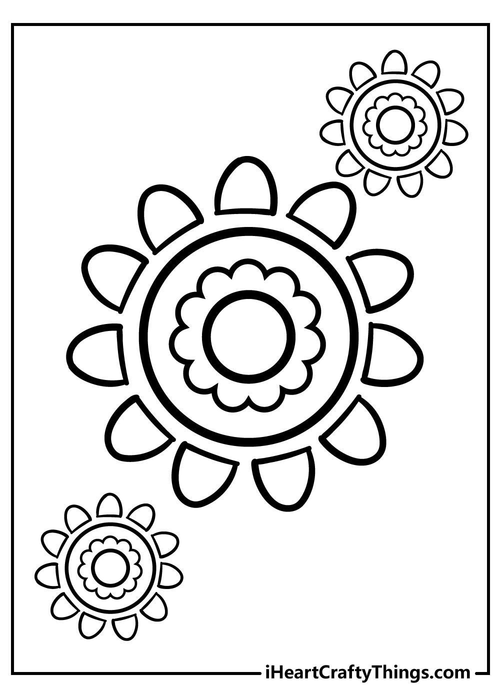 new simple flower coloring images for kids