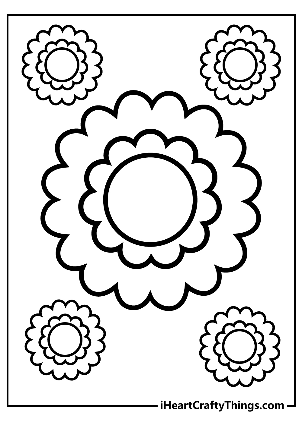 simple sunflower coloring pages for kids
