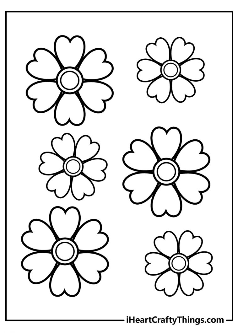 Simple Flower Coloring Pages (Updated 2021)