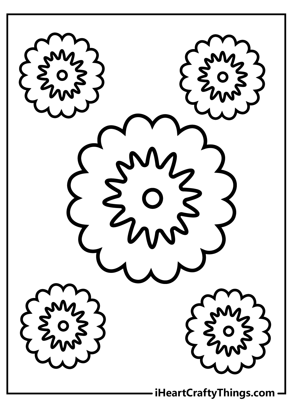 free printable mandala coloring simple flowers