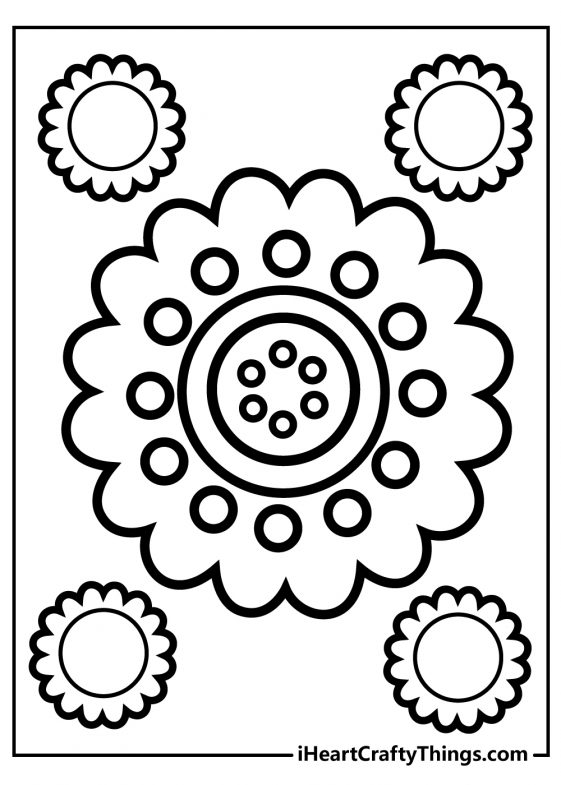 simple flower coloring pages updated 2021