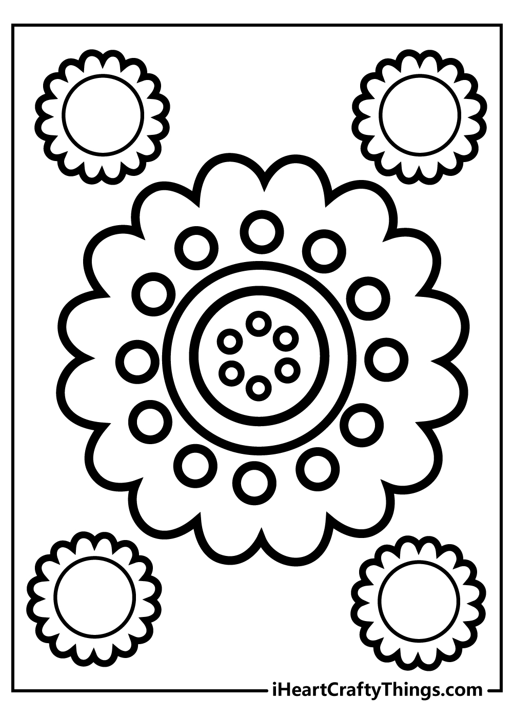 valentine's day simple flower coloring pages to print