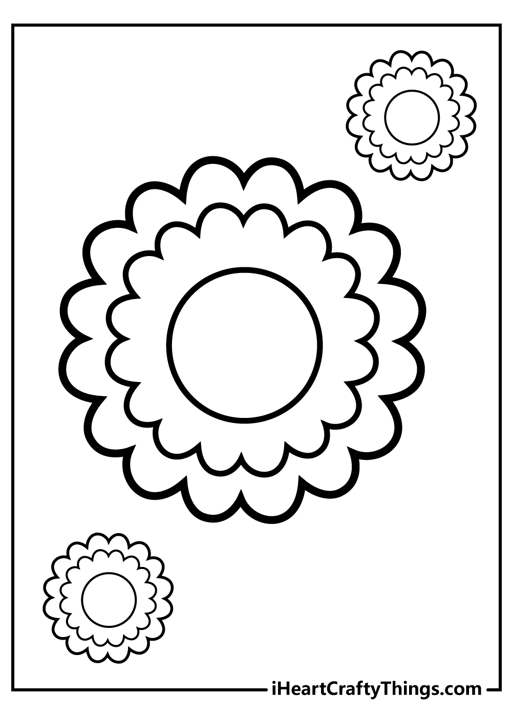 easy to color flower pages for kids free download