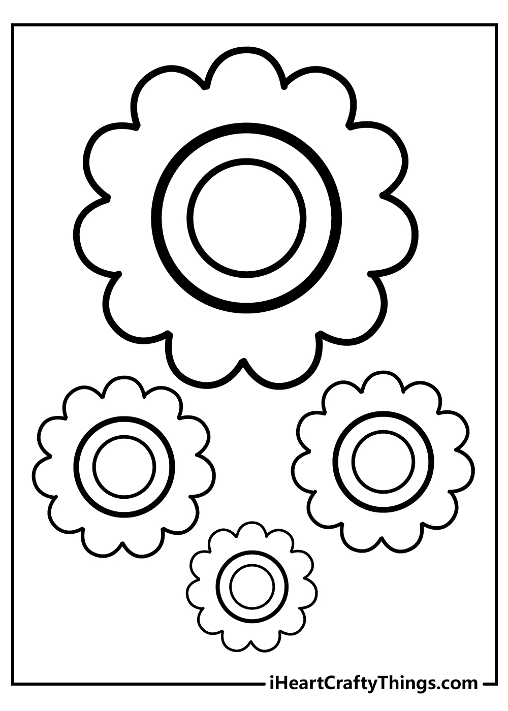 free simple flower coloring sheets for kids