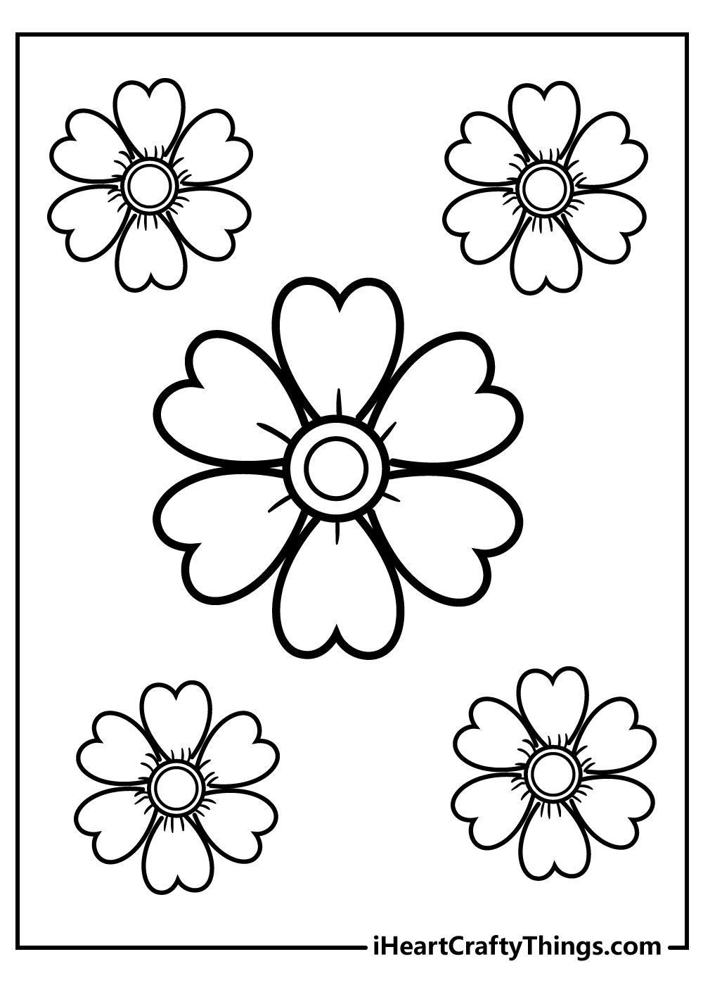 simple flowers coloring page