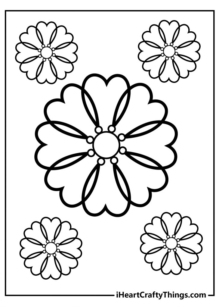 simple flower coloring pages updated 2021