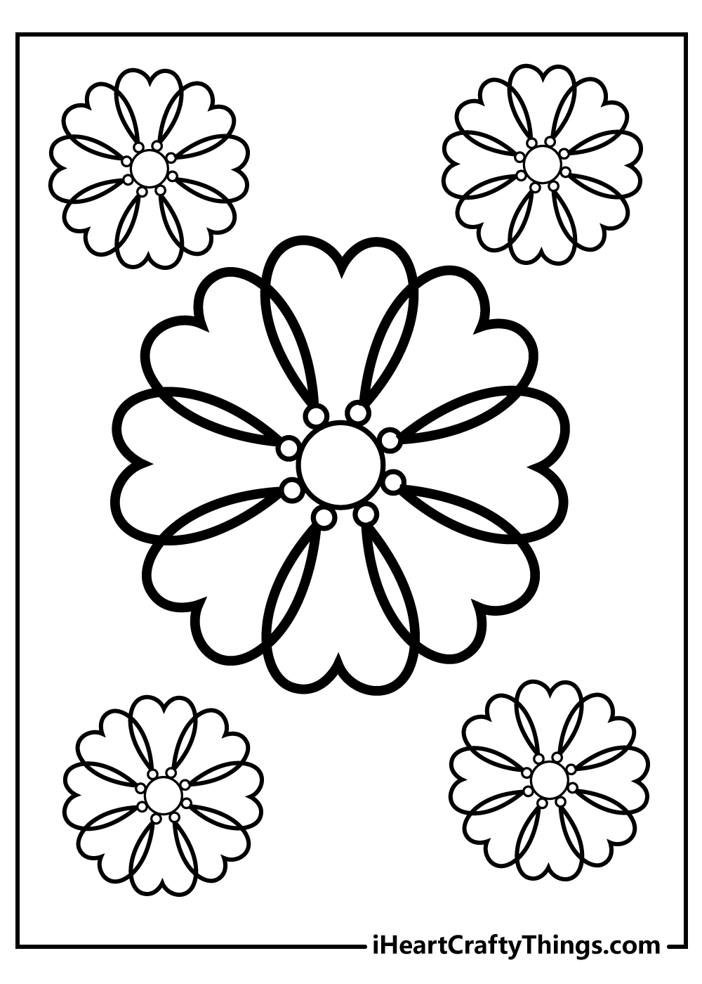 simple flower coloring pages for preschool