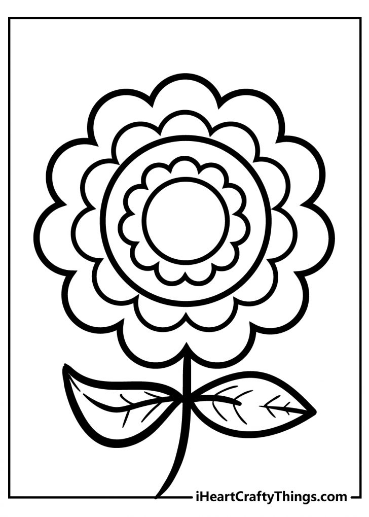 Simple Flower Coloring Pages (100% Free Printables)