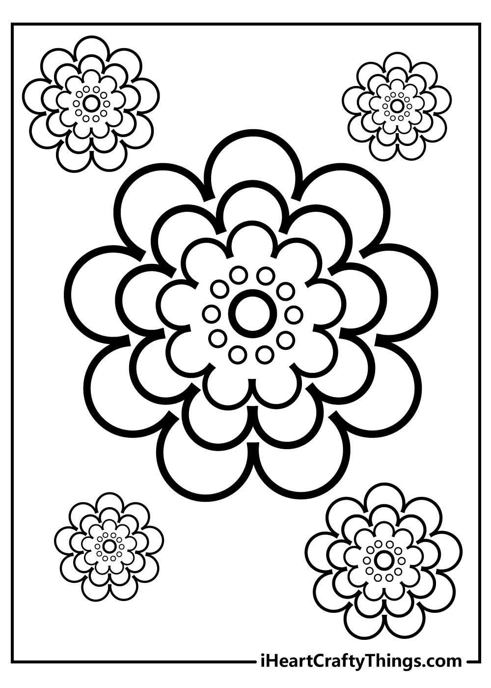 simple flower coloring pages for adults