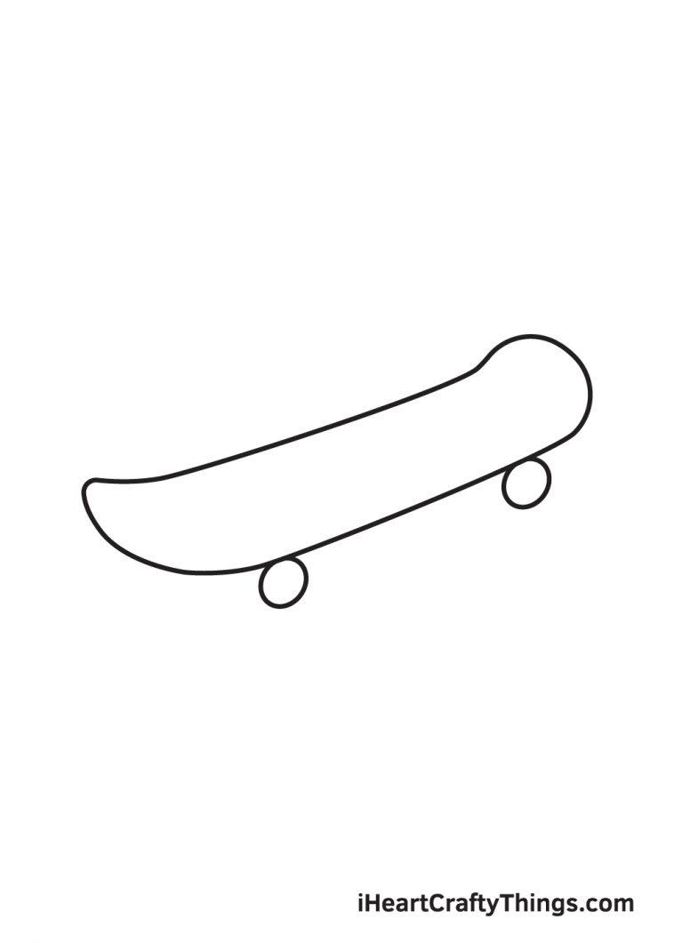 Skateboard Drawing - How To Draw A Skateboard Step By Step