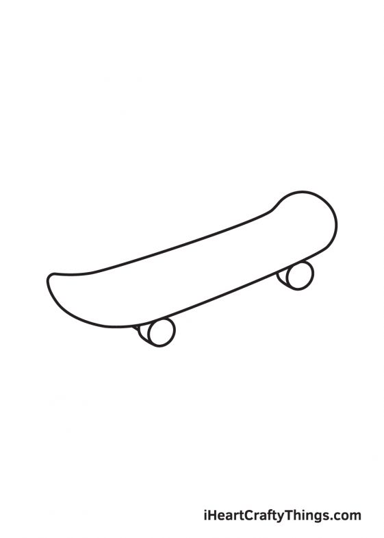 Skateboard Drawing - How To Draw A Skateboard Step By Step