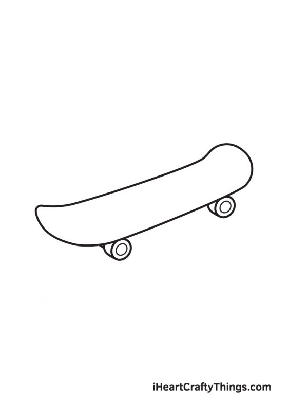 Skateboard Drawing - How To Draw A Skateboard Step By Step