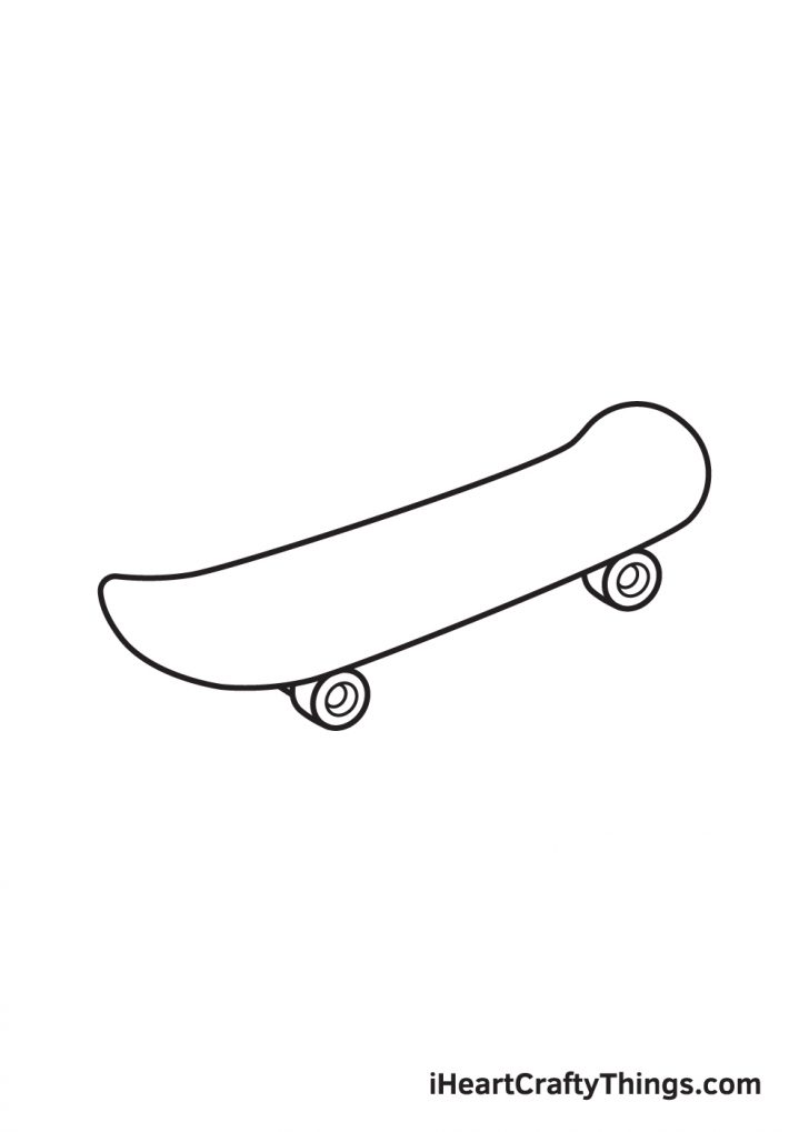 Skateboard Drawing - How To Draw A Skateboard Step By Step