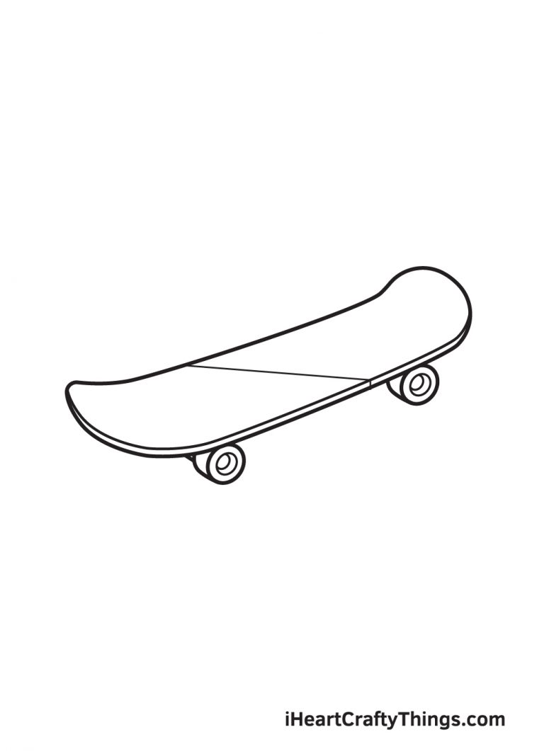 Skateboard Drawing - How To Draw A Skateboard Step By Step