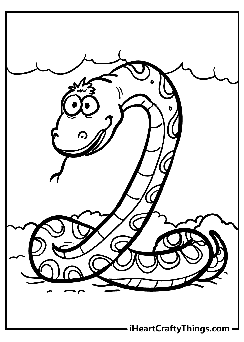funny snake coloring pages free printable
