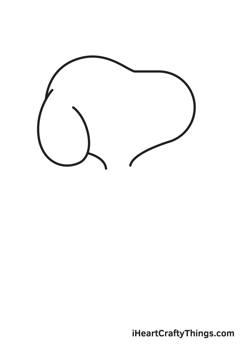 snoopy drawing step 2