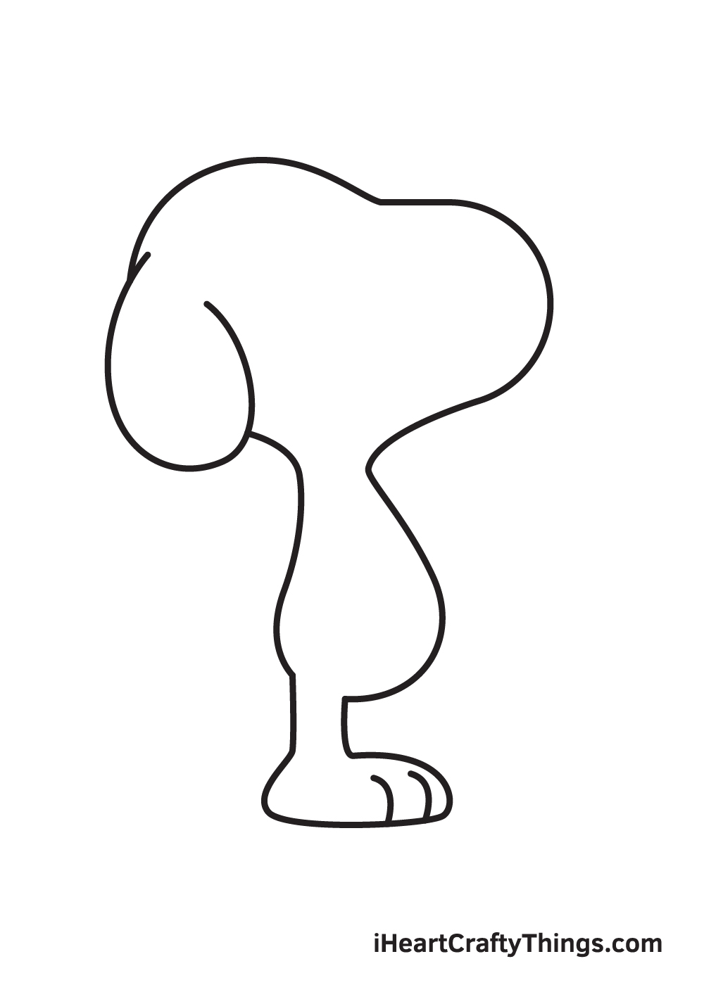 snoopy drawing step 4