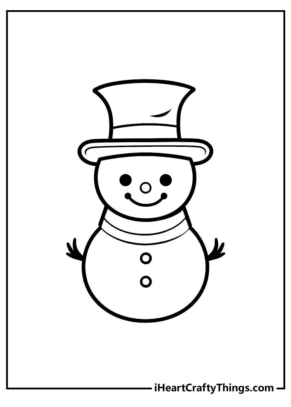 black-and-white snowman coloring pages