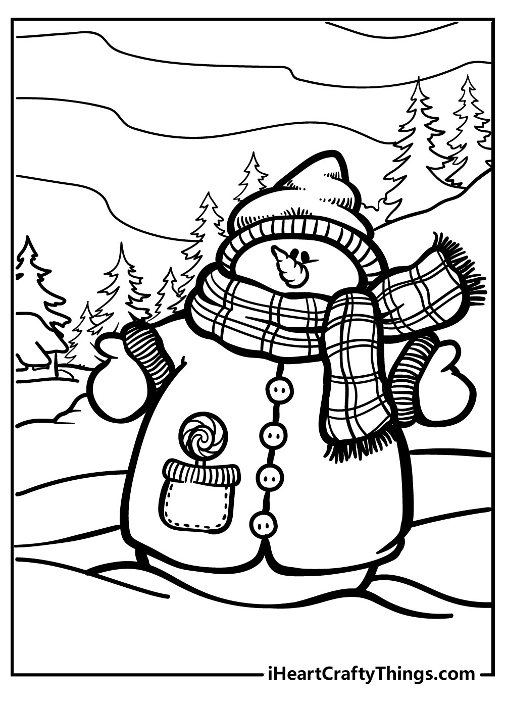 free printable for winter snowman coloring pages