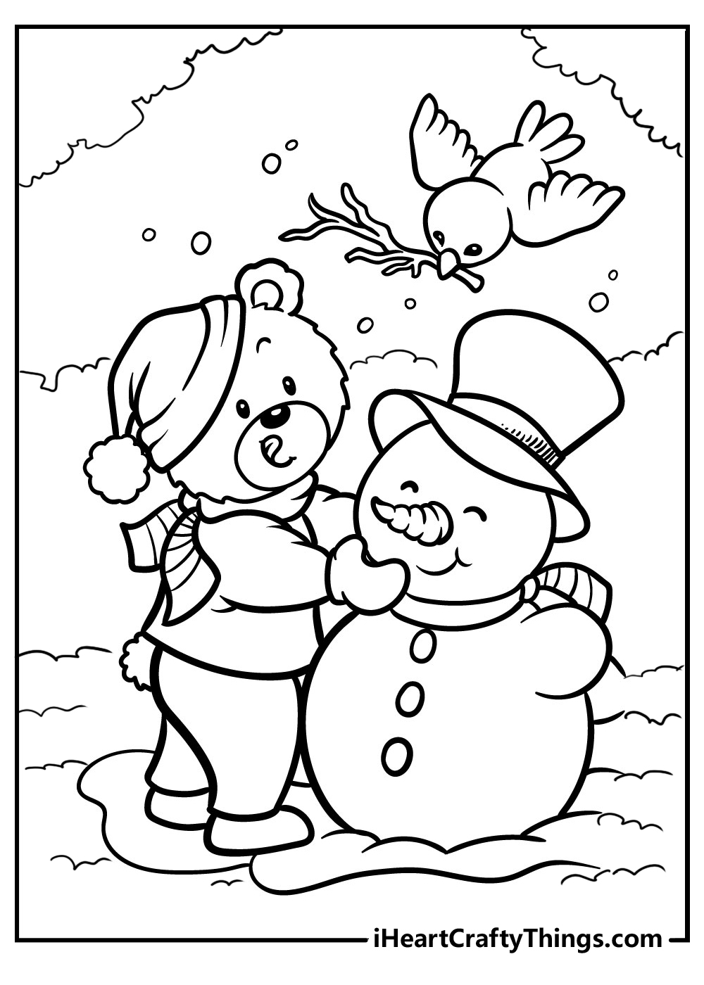 snowman coloring pages for kids free printable