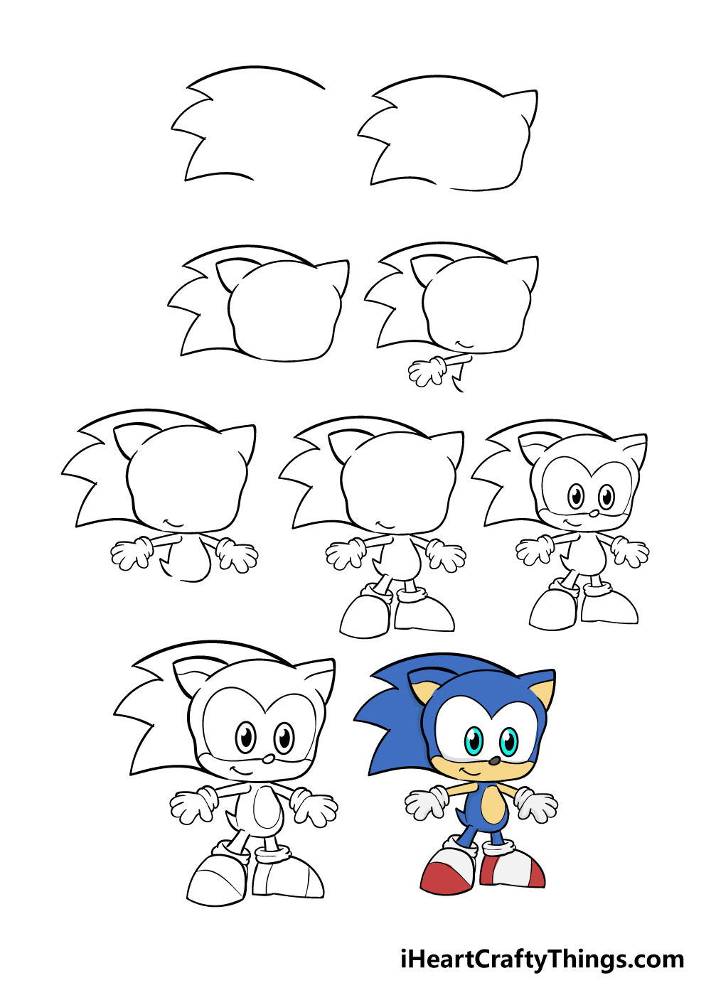 How To Draw Sonic for Beginners 