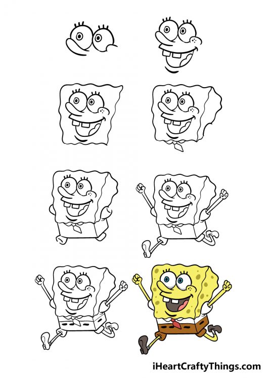 Spongebob Drawing How To Draw Spongebob Step By Step