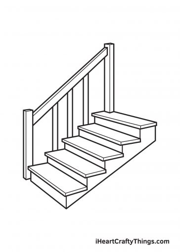 Stairs Drawing - How To Draw Stairs Step By Step