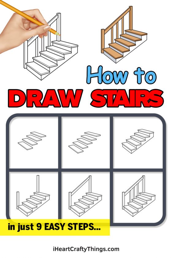 Stairs Drawing How To Draw Stairs Step By Step   Stairs DRAWING PIN 561x842 