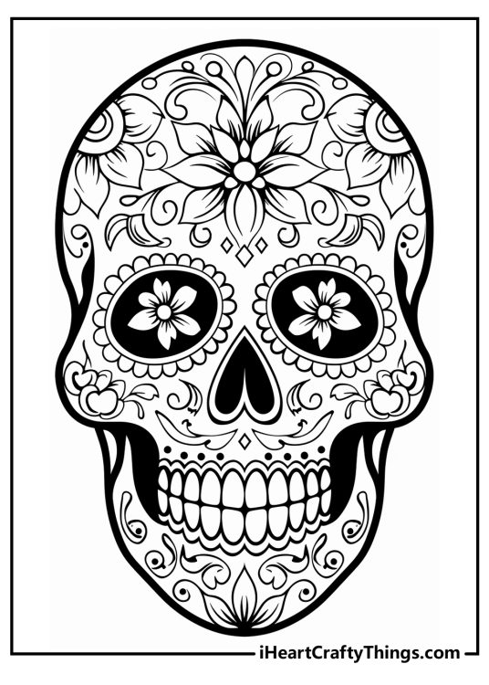 Sugar Skull Coloring Pages (100% Free Printables)