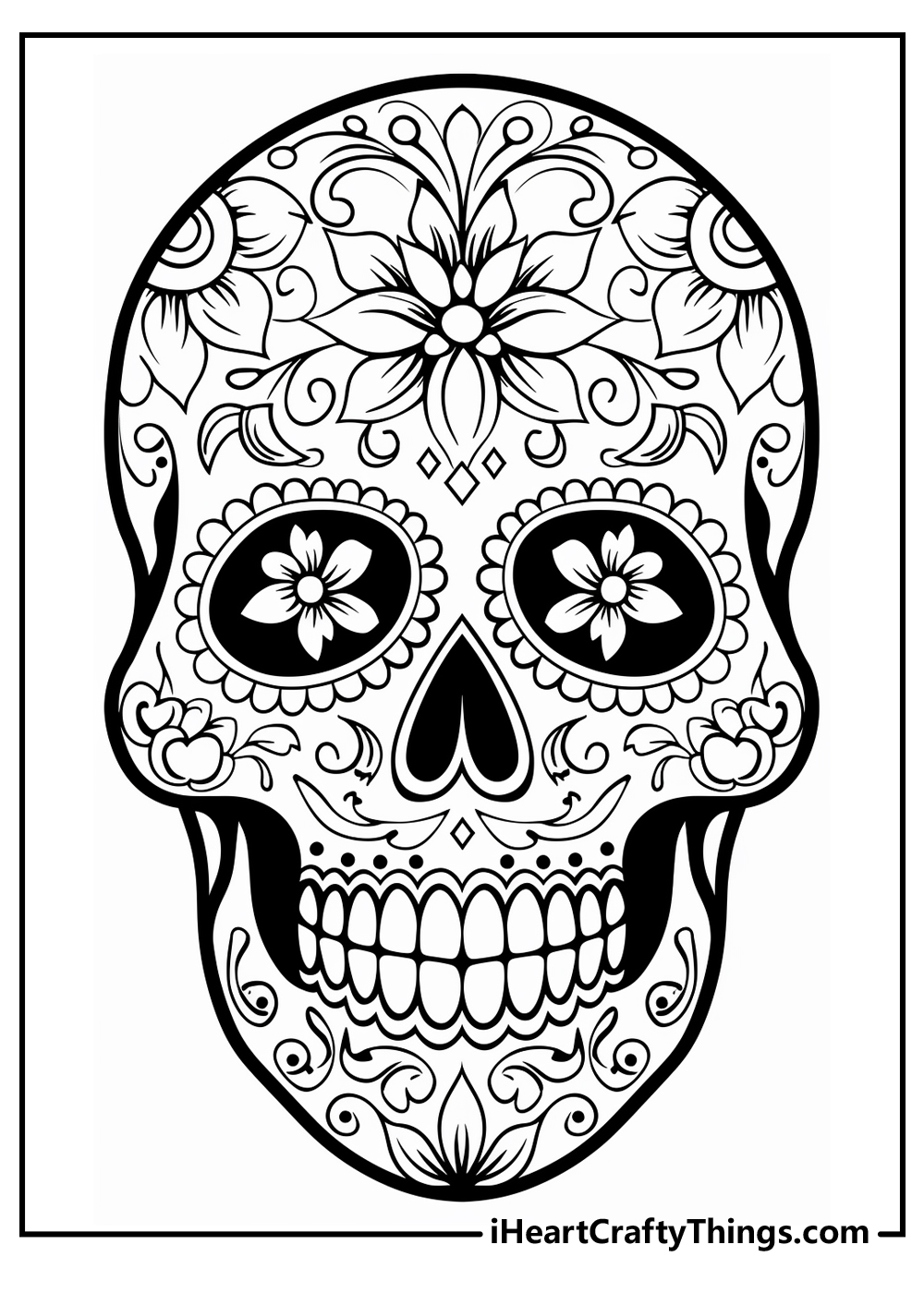 Sugar Skull Coloring Pages for Kids