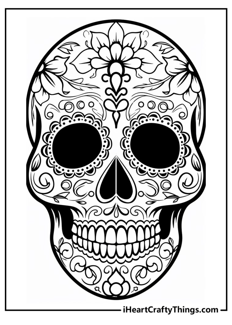 30 Sugar Skull Coloring Pages (100% Free Printables)