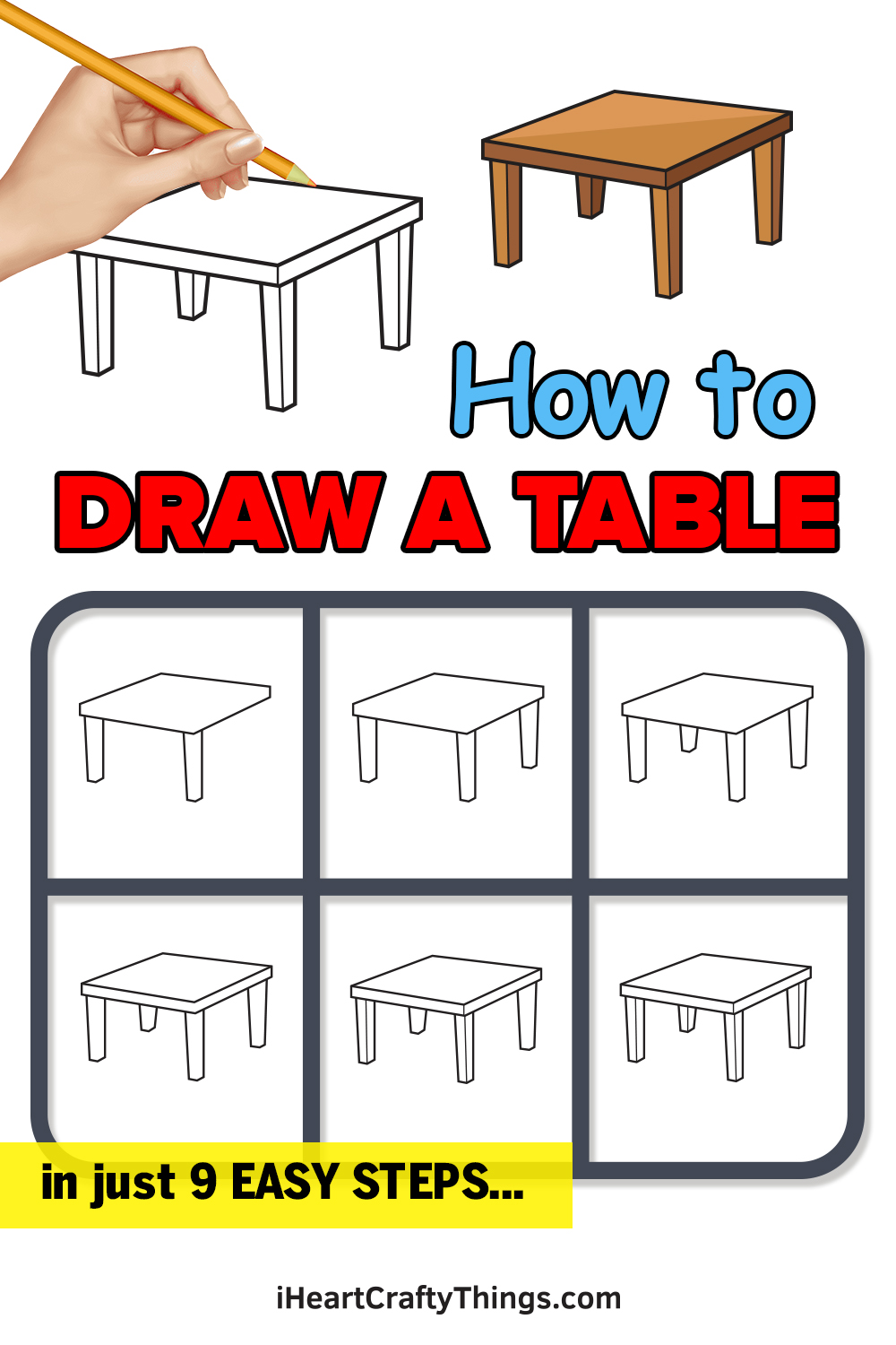 How to Draw a TABLE EASY Step by Step 