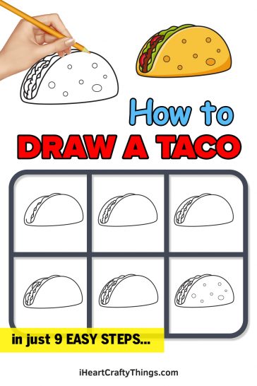 Taco Drawing - How To Draw A Taco Step By Step