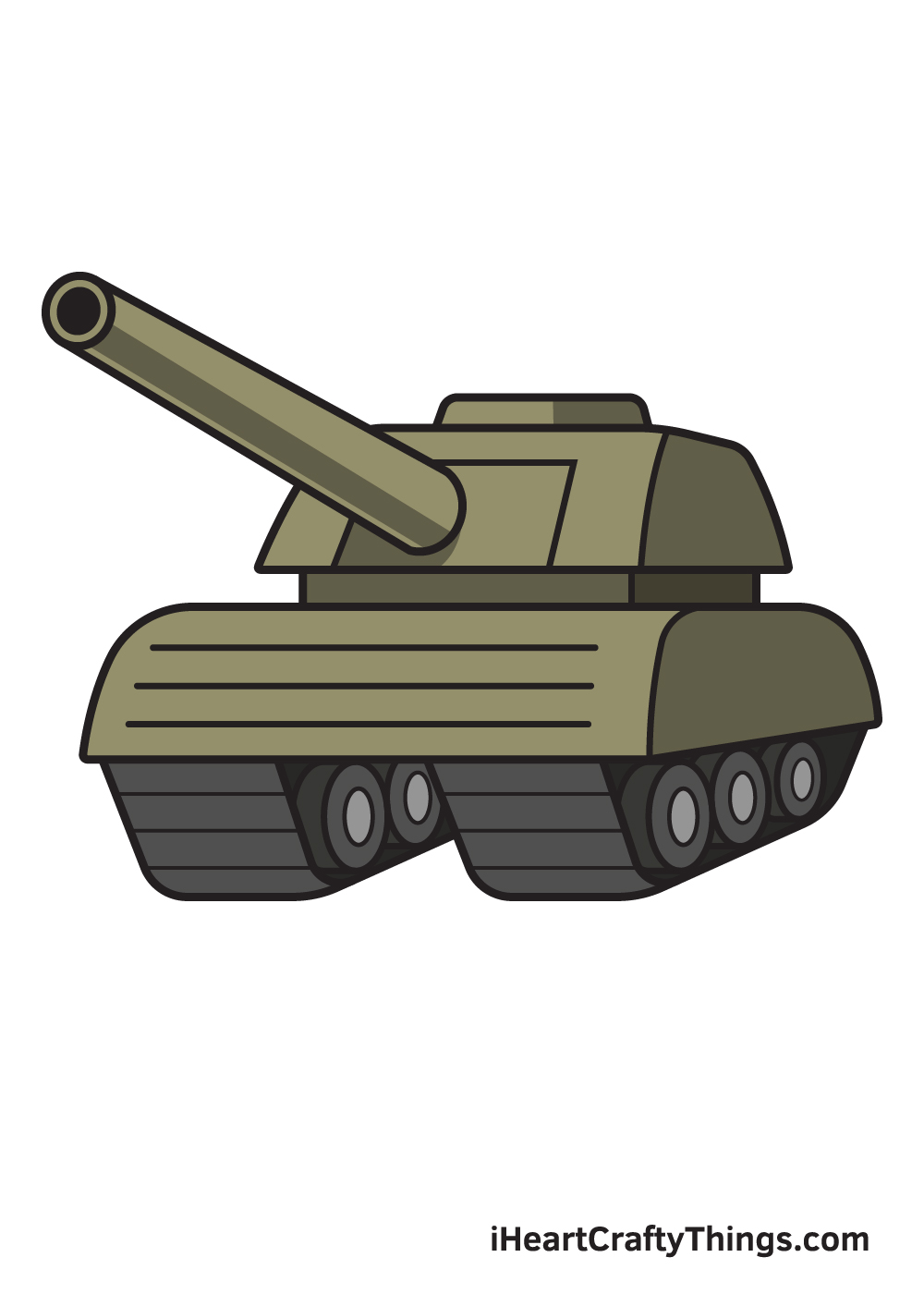 tank drawing 9 steps