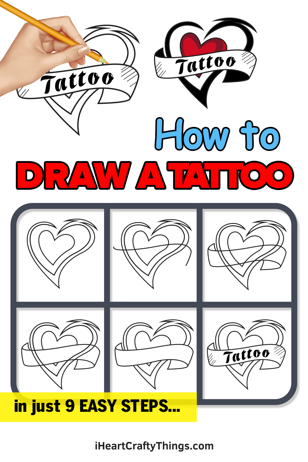 how to draw a tattoo in 9 easy steps