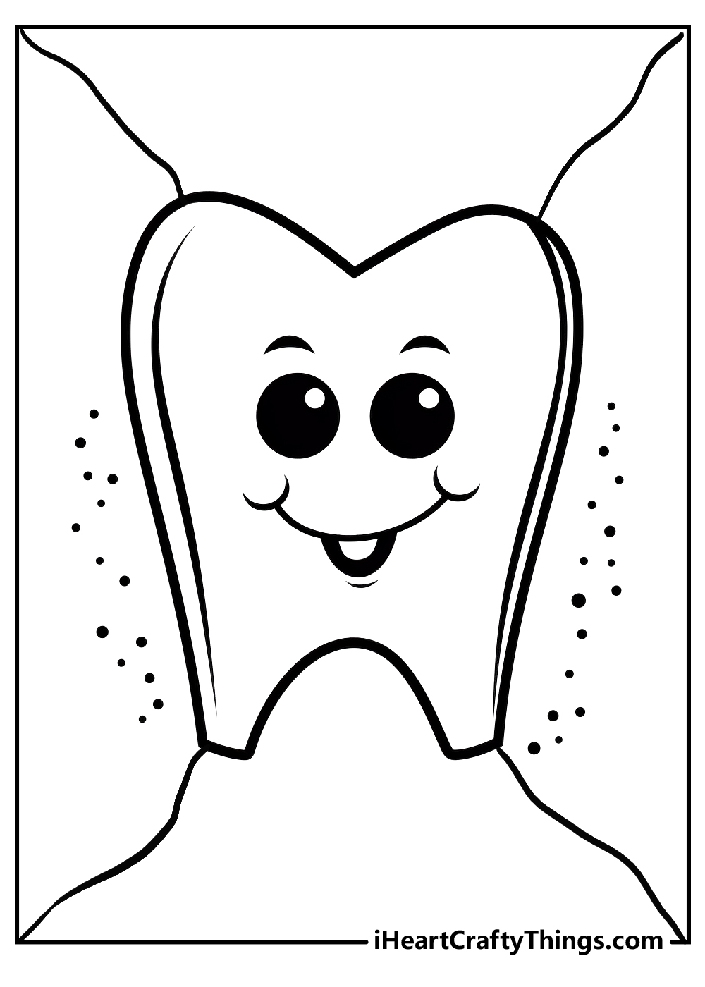 black-and-white tooth coloring printable