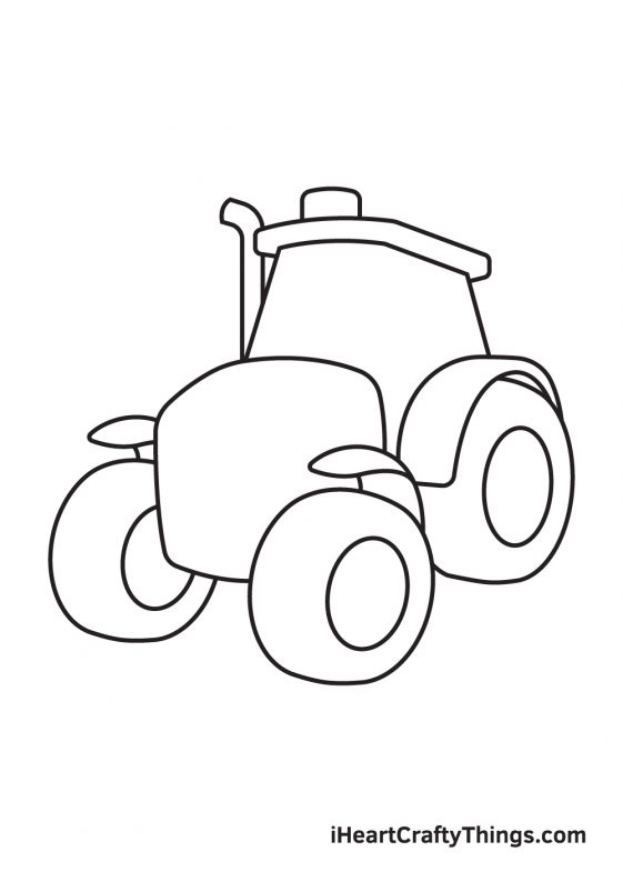 Tractor Drawing - How To Draw A Tractor Step By Step