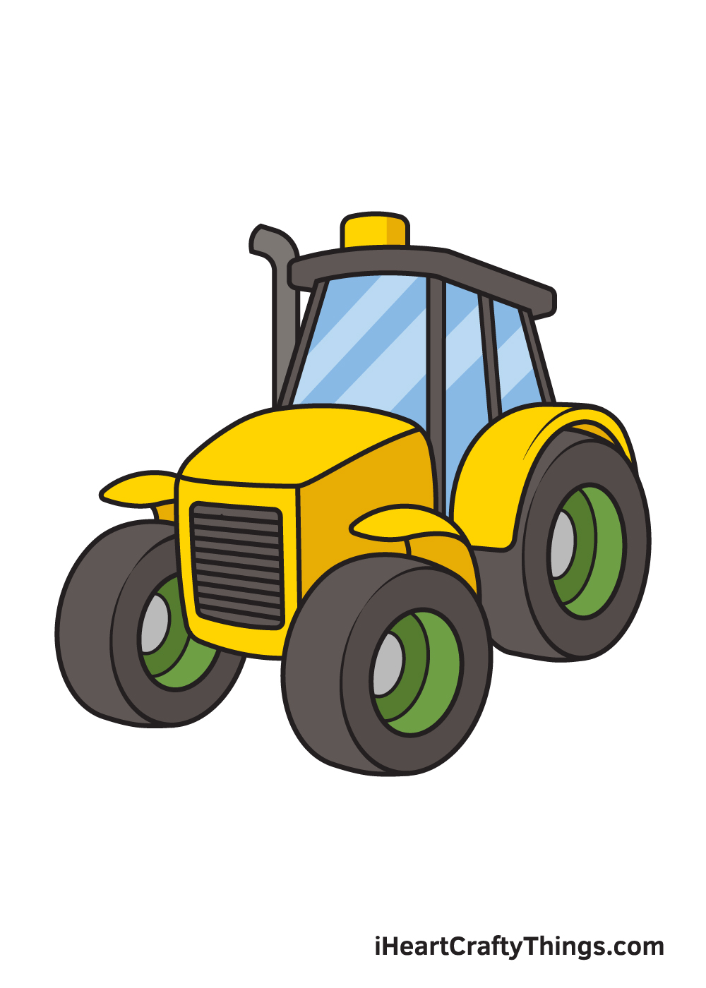 tractor drawing 9 steps