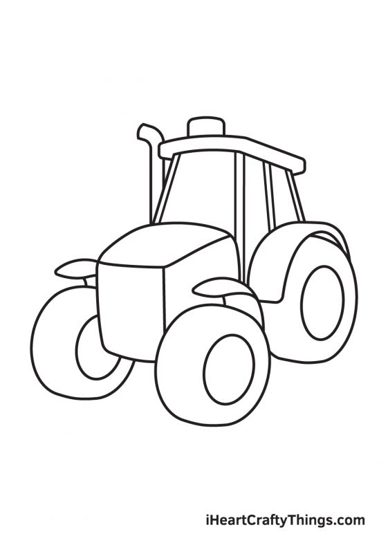 Tractor Drawing - How To Draw A Tractor Step By Step