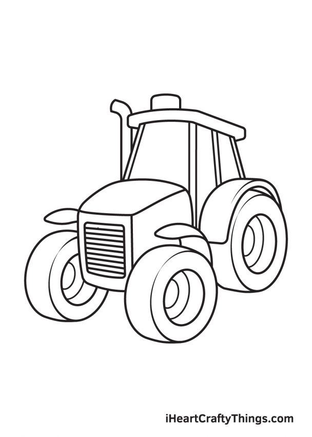 Tractor Drawing - How To Draw A Tractor Step By Step
