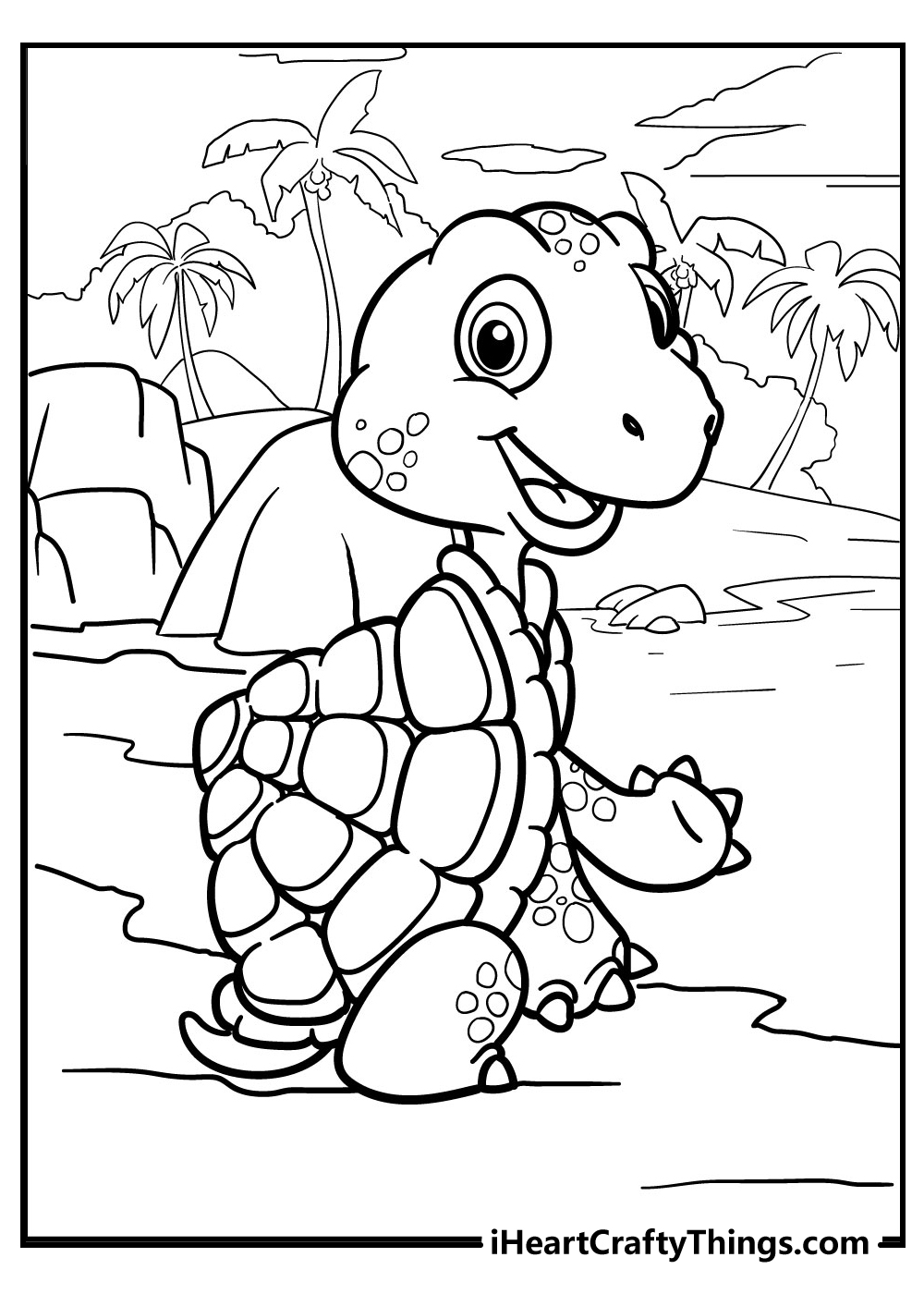 cartoon turtle coloring pages for kids free printable