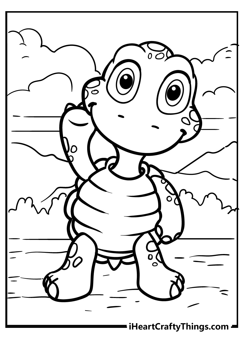 black and white baby turtle coloring book for kids free print