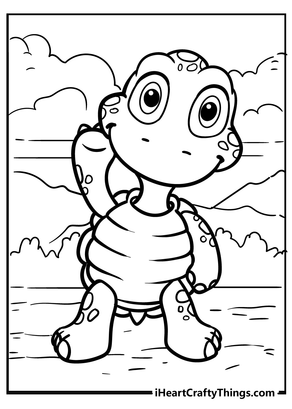 cartoon turtle coloring pages for kids