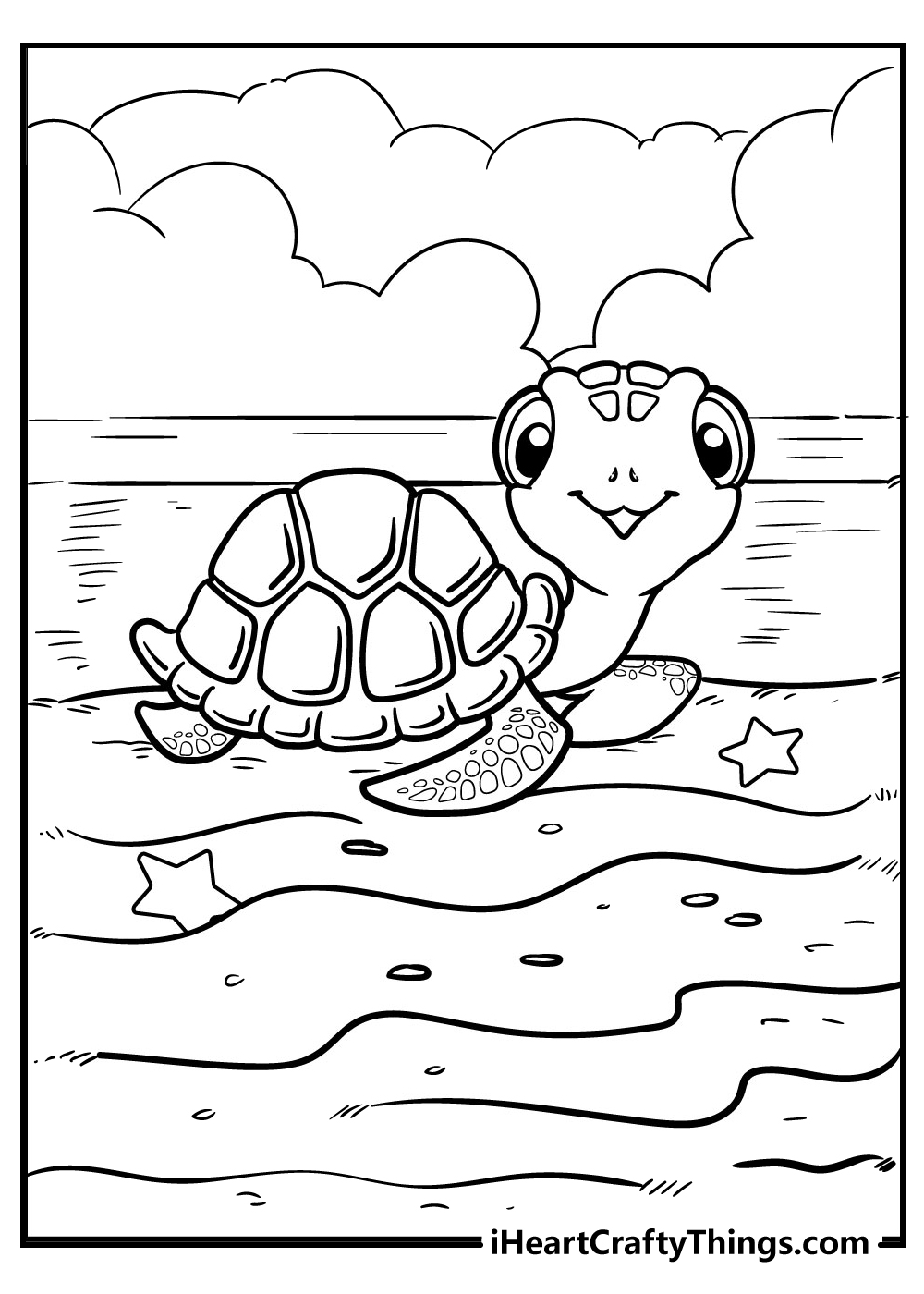 cartoon turtle coloring pages for kids