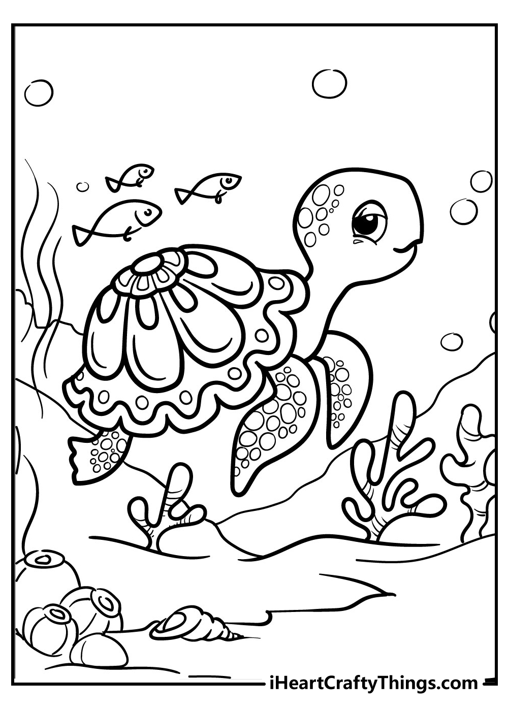 Cartoon Baby Turtle Coloring Pages